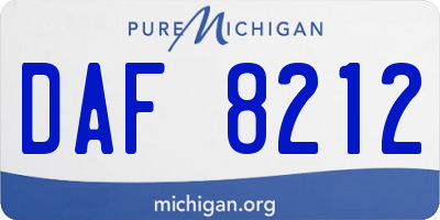 MI license plate DAF8212