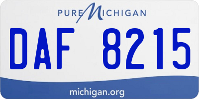 MI license plate DAF8215
