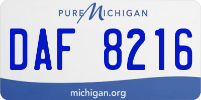 MI license plate DAF8216