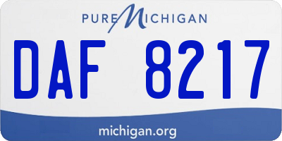 MI license plate DAF8217