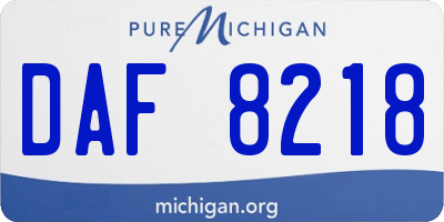MI license plate DAF8218