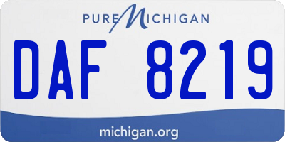 MI license plate DAF8219
