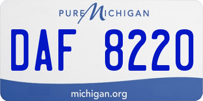 MI license plate DAF8220