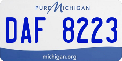 MI license plate DAF8223