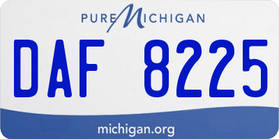 MI license plate DAF8225