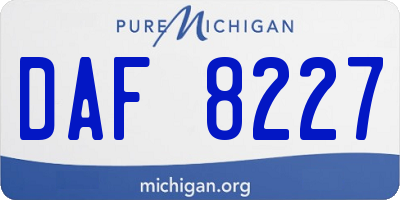 MI license plate DAF8227