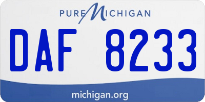 MI license plate DAF8233