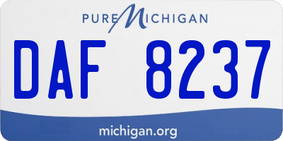 MI license plate DAF8237