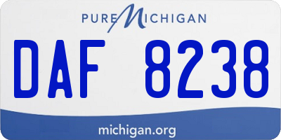 MI license plate DAF8238