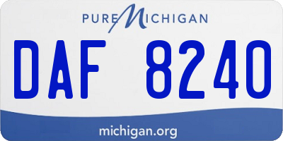 MI license plate DAF8240