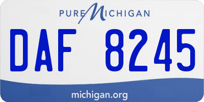 MI license plate DAF8245