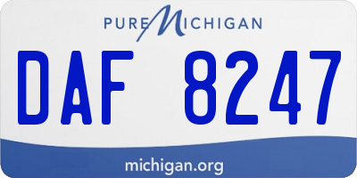 MI license plate DAF8247