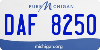 MI license plate DAF8250