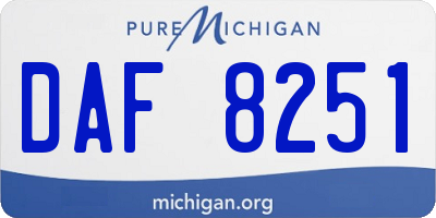 MI license plate DAF8251