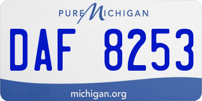 MI license plate DAF8253