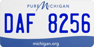 MI license plate DAF8256