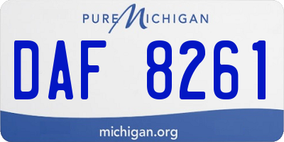 MI license plate DAF8261