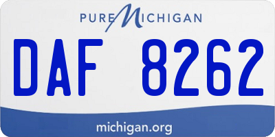 MI license plate DAF8262