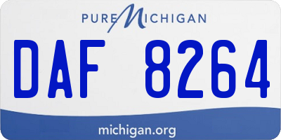 MI license plate DAF8264