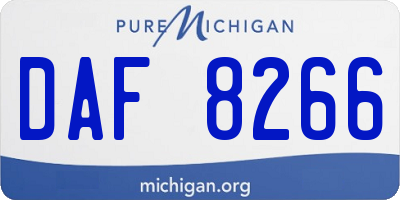 MI license plate DAF8266