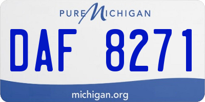 MI license plate DAF8271