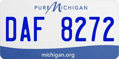 MI license plate DAF8272