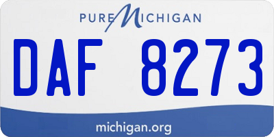 MI license plate DAF8273