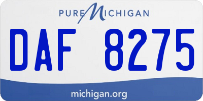 MI license plate DAF8275