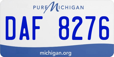 MI license plate DAF8276
