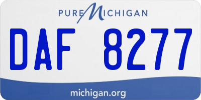 MI license plate DAF8277
