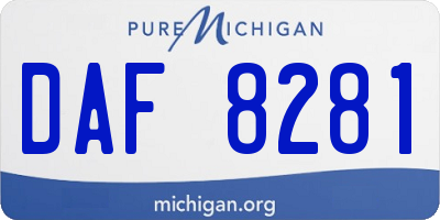 MI license plate DAF8281