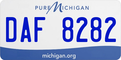 MI license plate DAF8282
