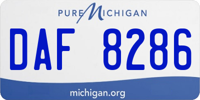 MI license plate DAF8286