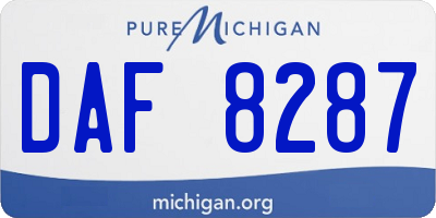 MI license plate DAF8287