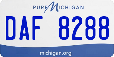 MI license plate DAF8288