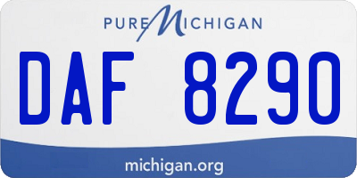 MI license plate DAF8290