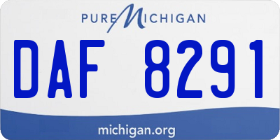 MI license plate DAF8291
