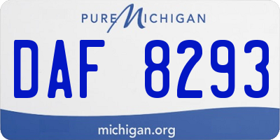 MI license plate DAF8293