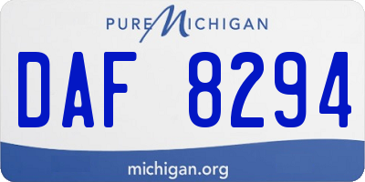 MI license plate DAF8294