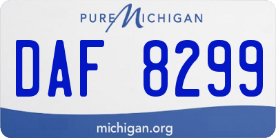 MI license plate DAF8299