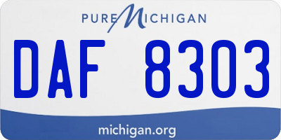 MI license plate DAF8303