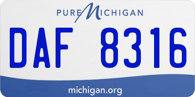 MI license plate DAF8316