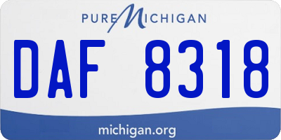 MI license plate DAF8318