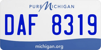 MI license plate DAF8319