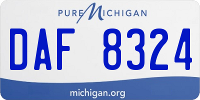 MI license plate DAF8324