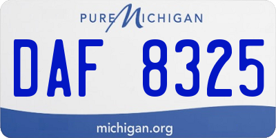 MI license plate DAF8325