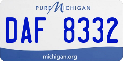 MI license plate DAF8332