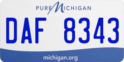 MI license plate DAF8343