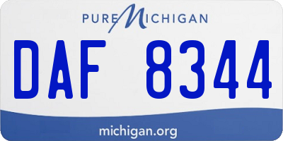 MI license plate DAF8344