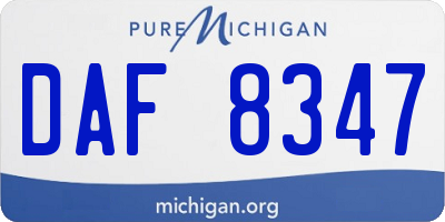 MI license plate DAF8347